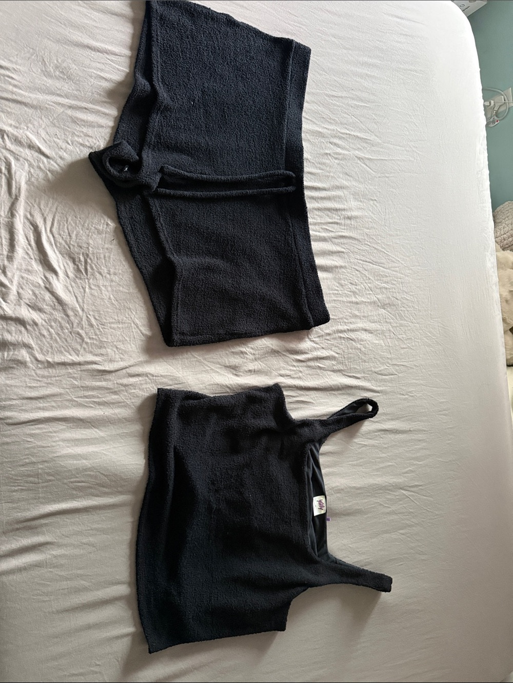 YITTY Black Cropped Tank and Knit Shorts Set